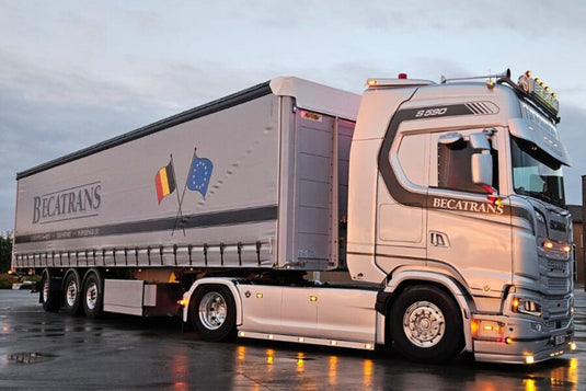 【予約】2026年発売予定 Becatrans SCANIA S HIGHLINE CS20H 4X2 TRIDEC CURTAINSIDE TRAILE / WSI 1/50 ミニカー トラック模型