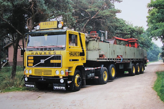 【予約】2026年発売予定 Haukes VOLVO F10 6X2 TAG AXLE CLASSIC BRICK TRAILER 3 AXLE / WSI 1/50 ミニカー トラック模型