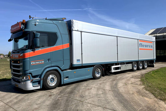【予約】2026年発売予定 Fleuren SCANIA S HIGHLINE CS20H 4X2 MOVING FLOOR TRAILER 3 AXLE / WSI 1/50 ミニカー トラック模型