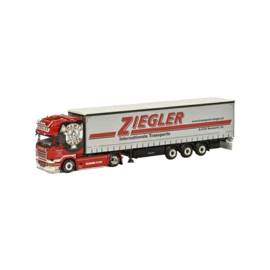 Ziegler Scania R Streamline Topline V8 Curtainside semitrailer  トレーラー / WSI 1/50 建設機械模型 工事車両