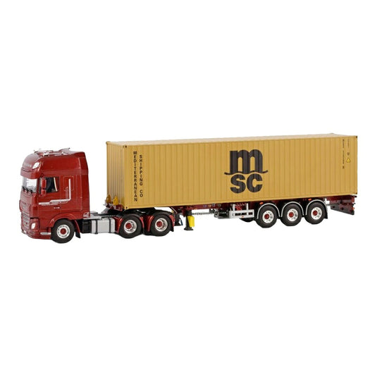 Furst DAF XF Super Space Cab MY2017 6x2 コンテナトレーラー 3軸 40ftコンテナ / WSI 1/50 ミニカー トラック模型