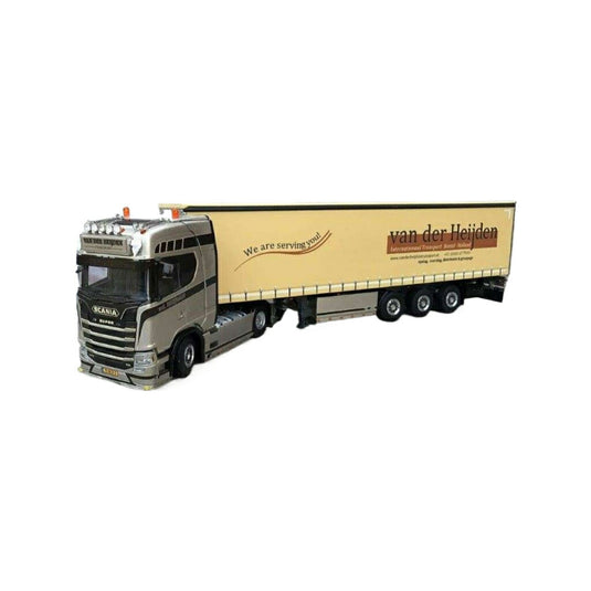 Van der Heijden Scania S Highline CS20H 4x2 Curtain Tarpaulin Semitrailer 3axle  トレーラー / WSI 1/50 建設機械模型 工事車両