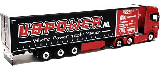 DuoPak Scania S730 V8Power カーテンサイダートレーラー / WSI 1/50 建設機械模型 工事車両