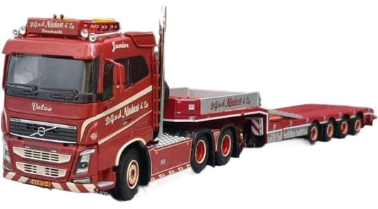 D.G.v.d Nadort & Zn Volvoボルボ FH4 low loader低床トレーラー 4-axle トラック 模型 /WSI 1/50