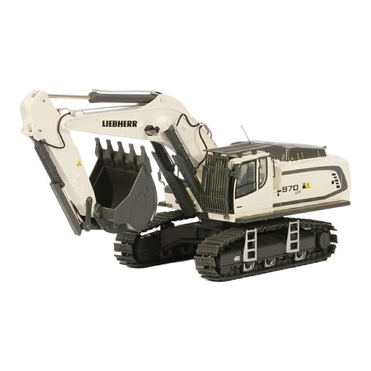 リープヘル Liebherr R970 クローラーショベル ホワイト / WSI 1/50 ミニカー 建設機械模型 工事車両