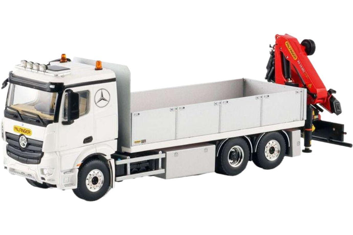 Palfinger Mercedes Benz Actros MP5 平床トラック + Palfinger PK19.001 SLD 5 モバイルクレーン / WSI 1/50 建設機械模型 工事車両