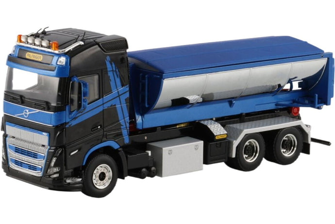 Volvo FH5 Globetrotter Riged Truck フックリフトシステム 6x4 アスファルトコンテナ / WSI 1/50 建設機械模型 工事車両