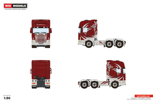 【予約】2026年発売予定 Scaniaスカニア 4 SERIES TOPLINE 6X2 TWIN STEER Tractorトラクター Premium Line / WSI 1/50 建設機械 模型