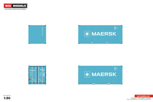 【予約】2026年発売予定 Premium Line 20FT コンテナ MAERSK BLUE / WSI 1/50 建設機械 模型