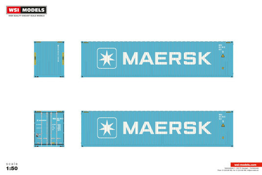 【予約】2026年発売予定 MAERSK 40FT CONTAINER HQ BLUE コンテナ Premium Line / WSI 1/50 建設機械 模型