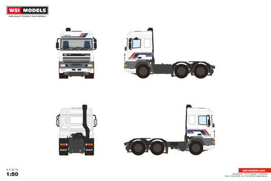 【予約】2026年発売予定 Premium Line DAF 95 SPACE CAB 6X2 TWIN STEER / WSI 1/50 ミニカー トラック模型