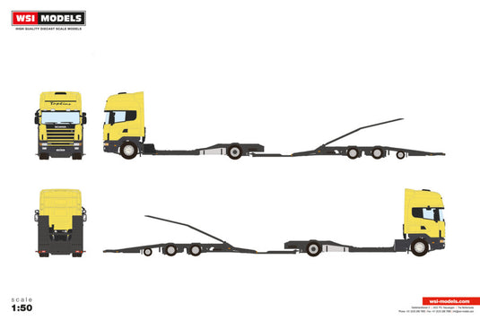 【予約】2027年発売予定 Premium Line SCANIA R4 TOPLINE TRUCK TRANSPORTER COMBI 4X2 / WSI 1/50 ミニカー トラック模型