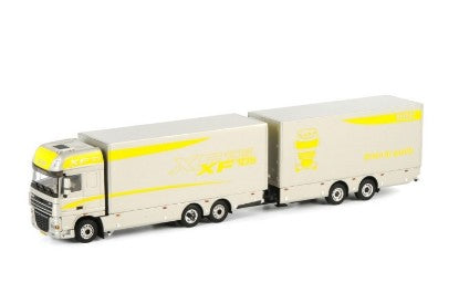 DAF XF 105 SSC ボックスバン + クロスカップルトレーラー XF105 / WSI 1/50 建設機械模型 工事車両