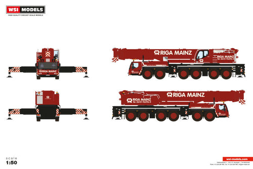【予約】2026年発売予定 RIGA MAINZ LIEBHERRリープヘル LTM 1350-6.1 モバイルクレーン / WSI 1/50 建設機械模型 工事車両