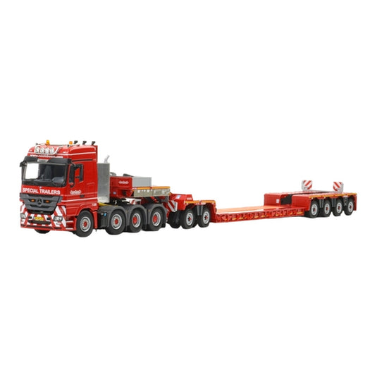 メルセデス・ベンツ Mercedes Benz MP3 8x4 ペンデル 2軸ドリー 低床トレーラー 重機運搬車 / WSI 1/50 ミニカー トラック模型