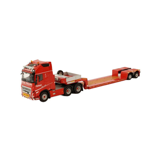 Nooteboom Red Line Volvo FH5 Globetrotter XL Nooteboom Euro-PX Lowloader 2axle  トレーラー / WSI 1/50 建設機械模型 工事車両
