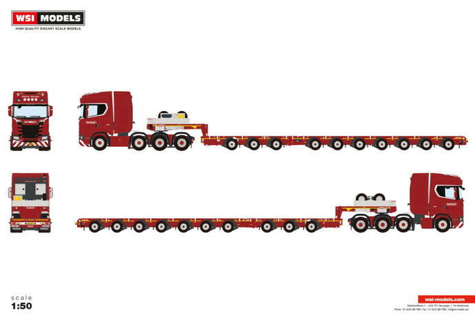 Nooteboom Red Line Scania S Highline CS20H トラクタ / WSI 1/50 建設機械模型 工事車両