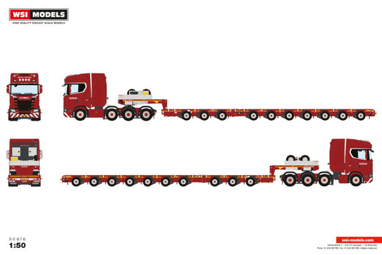 Nooteboom Red Line Scania S Highline CS20H トラクタ / WSI 1/50 建設機械模型 工事車両