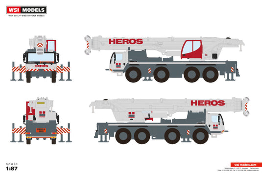 【予約】2026年発売予定 Liebherrリープヘル LTM 1120-4.1 Craneクレーン Heros / WSI 1/87 建設機械 模型