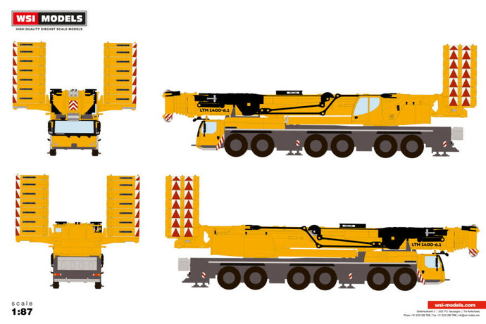 Premium Line Liebherr LTM 1400 6.1 モービルクレーン / WSI 1/87 建設機械模型 工事車両