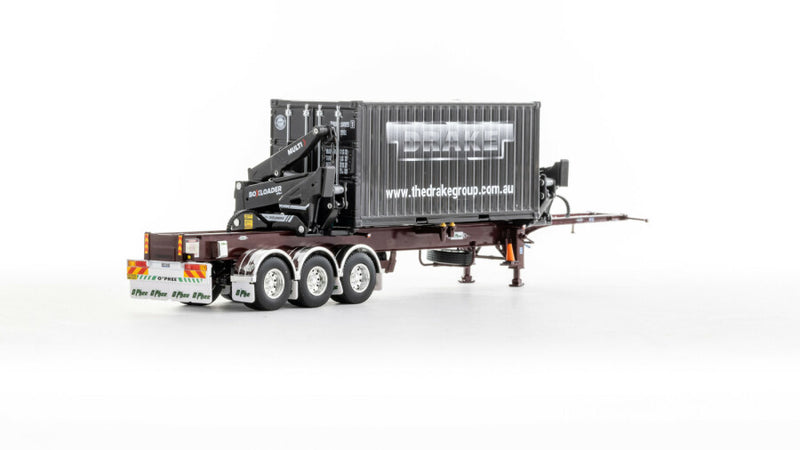 ギャラリービューアに画像をロードする, Drake BOXLOADER VINTAGE BURGUNDY + 20FT DRAKE CONTAINER / WSI 1/50 建設機械 模型
