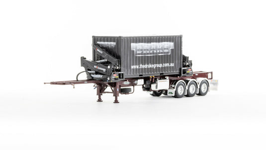 Drake BOXLOADER VINTAGE BURGUNDY + 20FT DRAKE CONTAINER / WSI 1/50 建設機械 模型