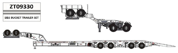 【予約】2025年発売予定S&S HEAVY HAULAGE 2X8 ドーリー + 4X8 スイングウィング・ドラッグライン・バケット・トレーラーセット トレーラー/WSI 1/50 建設機械模型 工事車両