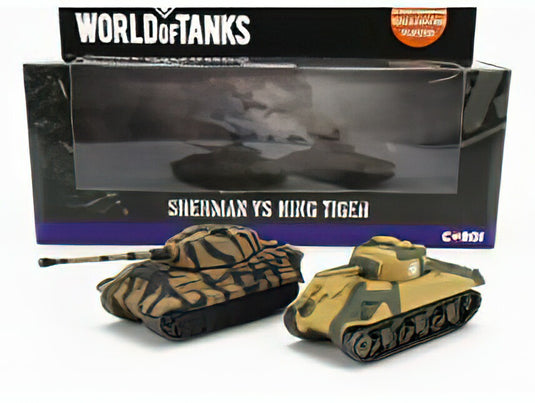 TANK SET 2X SHERMAN + KING TIGER 1945 MILITARY CAMOUFLAGE/CORGI 1/87ミニカー