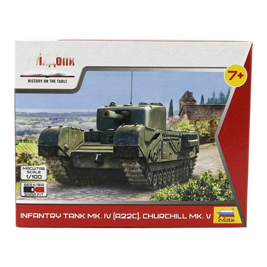 CHURCHILLチャーチル MK.IV TANK戦車 1945 MILITARYミリタリー / ZVEZDA 1/100 ミニカー