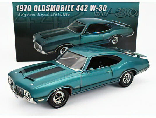OLDSMOBILE - 442 W-30 COUPE 1970 - AEGEAN AQUA MET /ACME 1/18 ミニカー
