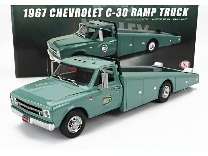 CHEVROLET - C-30 TRUCK RAMP CAR TRANSPORTER HOLLEY SPEED SHOP 1967 - GREEN /ACME 1/18 ミニカー