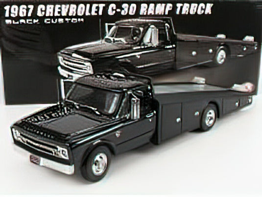 CHEVROLET - C-30 TRUCK RAMP CAR TRANSPORTER 1967 - BLACK /ACME 1/18 ミニカー