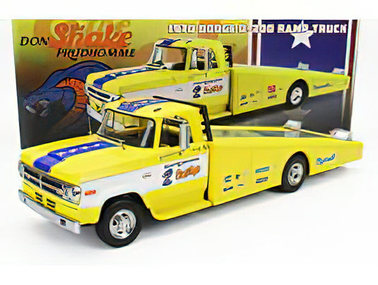 DODGE - D-300 TRUCK RAMP CAR TRANSPORTER THE SNAKE 1970 - YELLOW /ACME 1/18 ミニカー