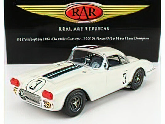 CHEVROLET - CORVETTE C1 COUPE 4.6L V8 TEAM B.S. CUNNINGHAM N 3 WINNER CLASS 24h MANS 1960 J.FITCH - B.GROSSMAN - WHITE BLUE /ACME 1/18 ミニカー