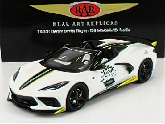 CHEVROLET - CORVETTE C8 STINGRAY OFFICIAL PACE CAR INDIANAPOLIS 500 MILE RACE 2021 - WHITE BLACK YELLOW /ACME 1/18 ミニカー
