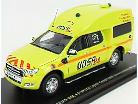 FORD USA - RANGER BSE VAN SANITAIRE AMBULANCE UDSP84 DISPOSITIF PREVISIONNEL SECOURS 2017 - YELLOW /ALARME 1/43 ミニカー