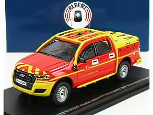 FORD USA - RANGER PICK-UP DOUBLE CABINE VTT 83 4X4 SAPEURS POMPIERS DU VAR 2011 - RED YELLOW /ALARME 1/43 ミニカー