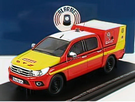 TOYOTA - HI-LUX PICK-UP DOUBLE CABINE CLOSED VLTT SECURITE CIVILE CYNO 2011 - RED WHITE YELLOW /ALARME 1/43 ミニカー