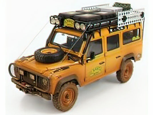 LAND ROVER - DEFENDER 110 RALLY CAMEL TROPHY 1993 DIRTY VERSION - YELLOW /ALMOST-REAL 1/18 ミニカー