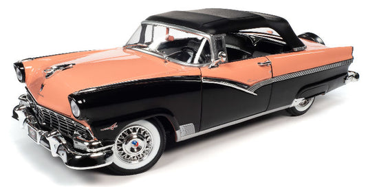 1956 Ford Fairlane Sunliner in Two-tone Sunset Coral and Raven Black - MCACN /AMEAMERICAN MUSCLE 1/18 ミニカー