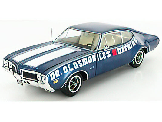 OLDSMOBILE - CUTLASS 442 COUPE 1969 - Dr OLDSMOBILE'S W-MACHINE - BLUE WHITE  /AutoWorld 1/18 ミニカー