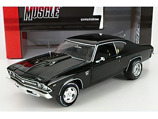 CHEVROLET - CHEVELLE SS HARD-TOP CLOSED 1969 - BLACK  /AutoWorld 1/18 ミニカー