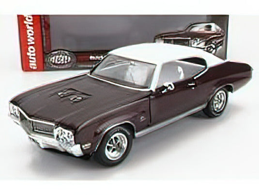 BUICK - GS STAGE 1 HARD-TOP 1970 - BORDEAUX WHITE/AutoWorld 1/18 ミニカー