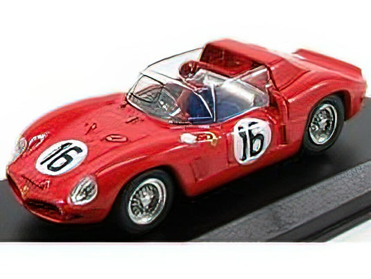 FERRARI - DINO 268 SP ch. 0798 N 16 24h LE MANS TEST 1962 RODRIGUEZ - BANDINI - PARKES - GENDEBIEN - MAIRESSE - RED /ART-MODELART-MODEL 1/43ミニカー