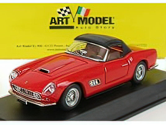 FERRARI - 250 LWB CALIFORNIA LONG NOSE SPIDER CLOSED 1960 - RED BLACK /ART-MODELART-MODEL 1/43ミニカー