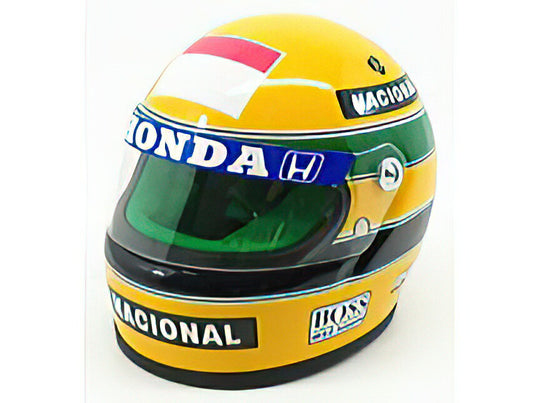 F1 CASCO HELMET McLAREN MP4/5B HONDA AYRTON SENNA 1990 WORLD CHAMPION - YELLOW GREEN/BELL HELMET 1/2 ヘルメットレプリカ ミニチュア