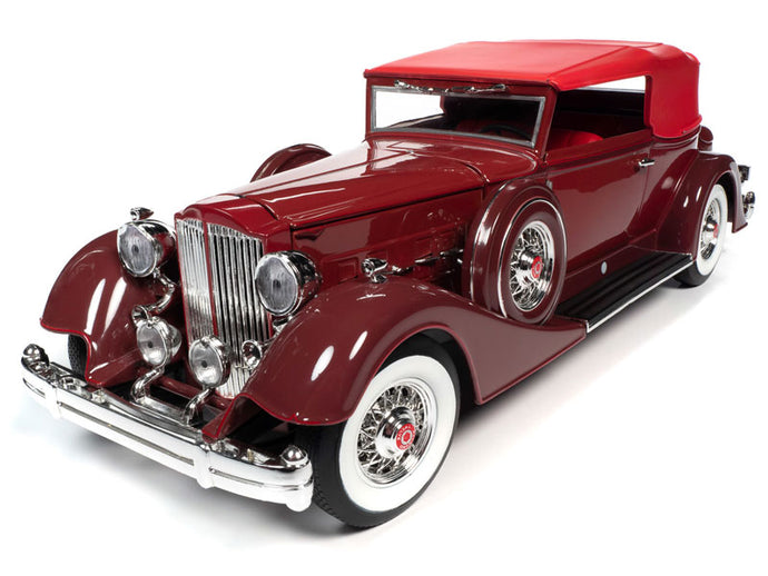 1934 Packard V12 Victoria Soft Top in Red /AutoWorld 1/18 ミニカー