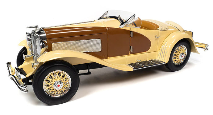 1935 Duesenberg SSJ Speedster in Yukon Gold and Chocolate Brown /AutoWorld 1/18 ミニカー