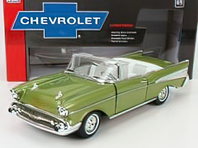 CHEVROLET - BEL AIR CABRIOLET OPEN 1957 - GREEN MET /AutoWorld 1/18 ミニカー