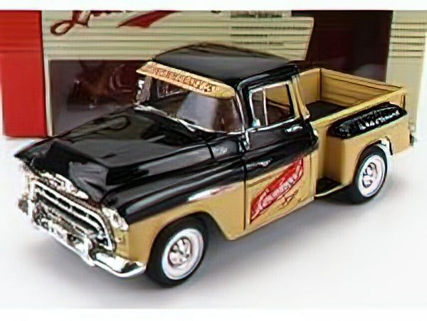 CHEVROLETシボレー 3100 STEPSIDE PICK-UP LEINENKUGLE'S 1957 - BEIGE BLACK /AutoWorld 1/18 ミニカー